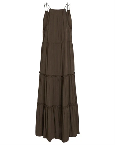 Vila - VILomanja V-Neck Ankle Kjole - Slate Black